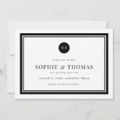 Invitation Monogramme classique couleur modifiable Enregistre (Devant)