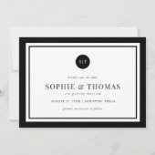 Invitation Monogramme classique couleur modifiable Enregistre (Devant)