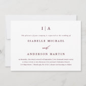 Invitation Monogramme classique de Bourgogne Mariage photo (Devant)