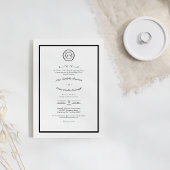 Invitation Monogramme classique de Mariage noir blanc