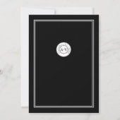 Invitation Monogramme classique de Mariage noir blanc (Dos)