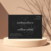 Invitation Monogramme classique Formal Elegant Mariage photo