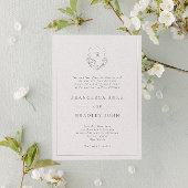 Invitation Monogramme classique Jasmine Crest Mariage