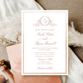 Invitation Monogramme classique Mariage d'aquarelle en terre 