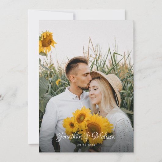 Invitation Monogramme classique Mariage de script photo QR Co (Devant)