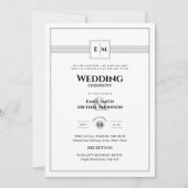 Invitation Monogramme classique Mariage officiel Blanc tout e (Devant)