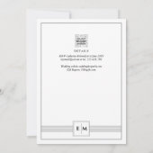Invitation Monogramme classique Mariage officiel Blanc tout e (Dos)