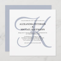 Monogramme classique moderne | Dusty Blue Mariage
