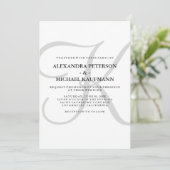 Invitation Monogramme classique moderne vertical en Mariage g (Debout devant)