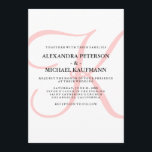 Invitation Monogramme classique moderne vertical en Mariage r<br><div class="desc">Ces invitations de mariage élégantes affichent votre monogramme dans un grand texte moderne couleur rose pâle sur un arrière - plan blanc. Un look simple et élégant pour votre mariage moderne.</div>