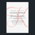 Invitation Monogramme classique moderne vertical en Mariage r<br><div class="desc">Ces invitations de mariage élégantes affichent votre monogramme dans un grand texte moderne couleur rose pâle sur un arrière - plan blanc. Un look simple et élégant pour votre mariage moderne.</div>