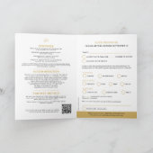 Invitation Monogramme couronne d'or noir option repas mariage (Intérieur)