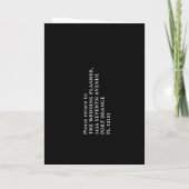 Invitation Monogramme couronne d'or noir option repas mariage (Dos)
