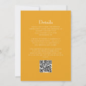 Invitation Monogramme Crest Marigold Jaune QR Code Mariage (Dos)