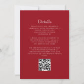 Invitation Monogramme Crête Rouge Canneberge Code QR Mariage (Dos)