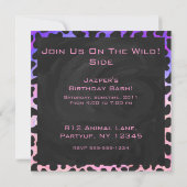 Invitation Monogramme Dalmatien noir et rose (Dos)