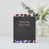 Invitation Monogramme Dalmatien noir et rose (Debout devant)