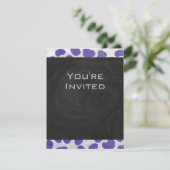 Invitation Monogramme Dalmatien violet et blanc (Debout devant)