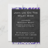 Invitation Monogramme Dalmatien violet et blanc (Dos)