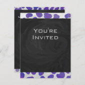 Invitation Monogramme Dalmatien violet et blanc (Devant / Derrière)