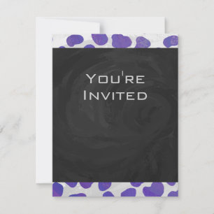 Invitation Monogramme Dalmatien violet et blanc