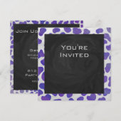 Invitation Monogramme Dalmatien violet et blanc (Devant / Derrière)