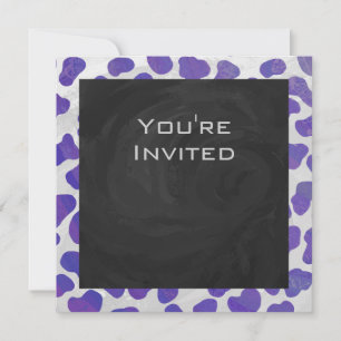 Invitation Monogramme Dalmatien violet et blanc