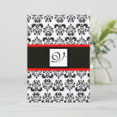 Invitation MONOGRAMME DAMAS,Noir,Blanc,Metallic Champagne Rou (Debout devant)