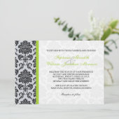Invitation Monogramme Damask Vert (Debout devant)