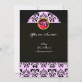 Invitation MONOGRAMME DAMASSÉ NOIR ET BLANC,rouge rubis,fuchs (Dos)
