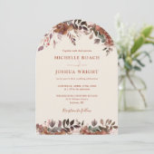 Invitation Monogramme d'arc floral rustique Mariage de automn (Debout devant)