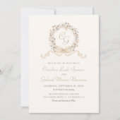 Invitation Monogramme d'automne Mariage minimaliste (Devant)