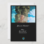 Invitation MONOGRAMME DE BEAUTÉ CLASSIQUE, bleu antique clair (Dos)