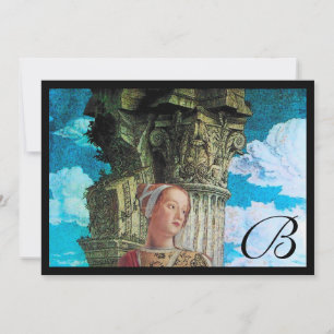 Invitation MONOGRAMME DE BEAUTÉ CLASSIQUE, bleu antique clair