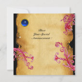 Invitation MONOGRAMME DE BÉRIES MAGIQUES, bleu (Dos)