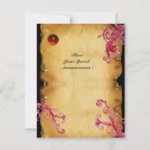 Invitation MONOGRAMME DE BÉRIES MAGIQUES, rouge (Dos)