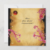 Invitation MONOGRAMME DE BÉRIES MAGIQUES, rouge (Dos)