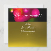 Invitation MONOGRAMME DE BULLE QUANTIQUE rouge jaune (Dos)