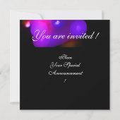 Invitation MONOGRAMME DE BULLE QUANTIQUE rouge noir violet (Dos)