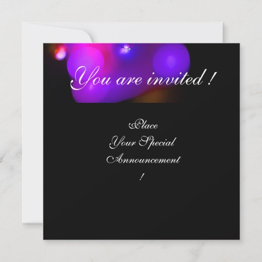 Invitation MONOGRAMME DE BULLE QUANTIQUE rouge noir violet (Dos)