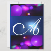 Invitation MONOGRAMME DE BULLE QUANTUME bleu violet (Devant)