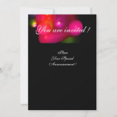 Invitation MONOGRAMME DE BULLE QUANTUME rouge rose noire (Dos)