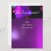 Invitation MONOGRAMME DE BULLE QUANTUME violet (Dos)