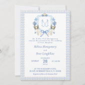Invitation Monogramme de calligraphie de crabe mariage (Devant)