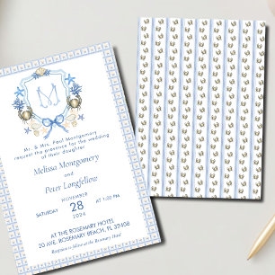 Invitation Monogramme de calligraphie de crabe mariage