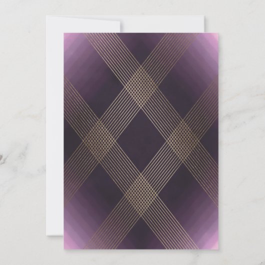 Invitation Monogramme de calligraphie violette classique Gold (Dos)