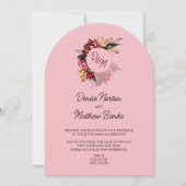 Invitation Monogramme de chrysanthème sur amande en fleurs ro (Devant)