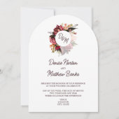 Invitation Monogramme de chrysanthème sur blanc pur (Devant)