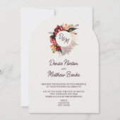 Invitation Monogramme de chrysanthème sur le blanc de neige (Devant)