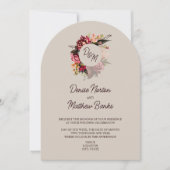 Invitation Monogramme de chrysanthème sur Parfaitement pâle (Devant)